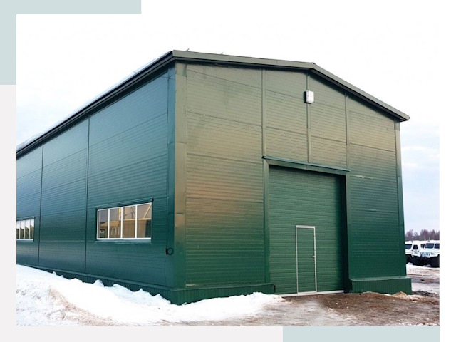 Двускатные ангары в Клине