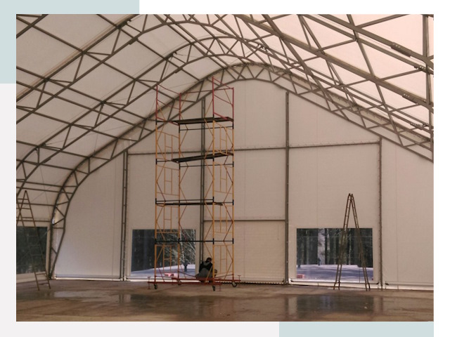 Шатровые ангары в Клине