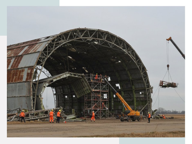 Демонтаж ангаров в Клине